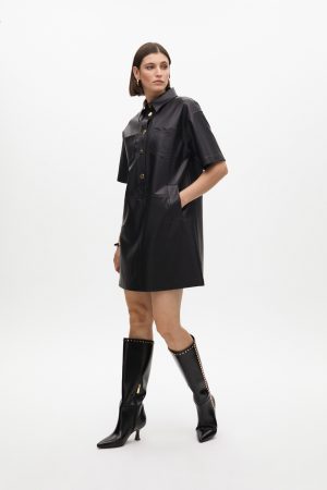 VESTIDO MINI EFECTO PIEL